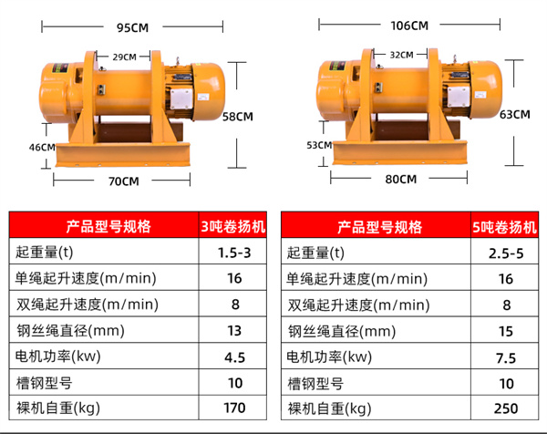 多功能卷揚(yáng)機(jī)規(guī)格尺寸